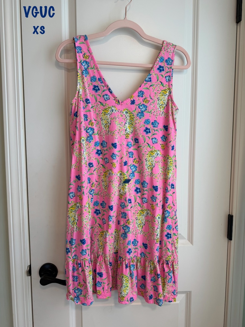 Lilly Pulitzer pink prosecco tigress Floral Sleeveless Dress